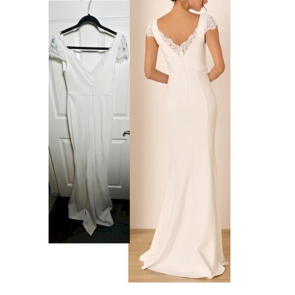 Lulus Forever Beloved White Lace Cap Sleeve Mermaid Maxi Dress 2X New with snag - Picture 2 of 6